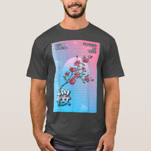 Camiseta Retro de árbol sakura con flores de cerezo