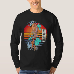 Camiseta Retro de arte japonés estético para peces de Koi