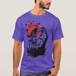 Camiseta Retro de arte vintage de luchador samurai japonés