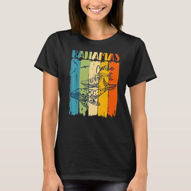 Camiseta Retro de ballenas Bahamas Caribe Familia de amigos (Anverso)