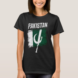 Camiseta Retro de bandera de cricket de Pakistán