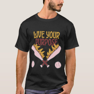Camiseta Retro de Béisbol de Fuego Vive Tu Propósi