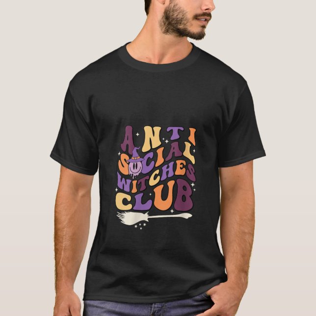 Camiseta Retro de brujas contra club de brujas antisociales (Anverso)