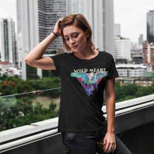 Camiseta Retro de caballo volador de corazón salvaje