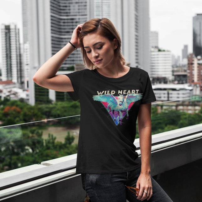 Camiseta Retro de caballo volador de corazón salvaje (Subido por el creador)