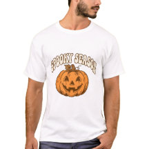 Camiseta Retro de Calabaza de Temporada Espeluznan