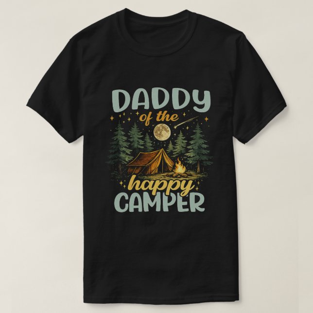 Camiseta Retro de Camping 'Daddy of the Happy Camp (Diseño del anverso)