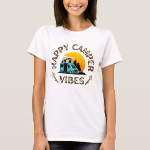 Camiseta Retro de Camping Vibes Feliz