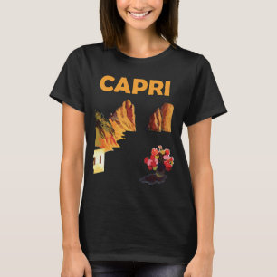 Camiseta Retro de Capri Italia Acantilados Costero