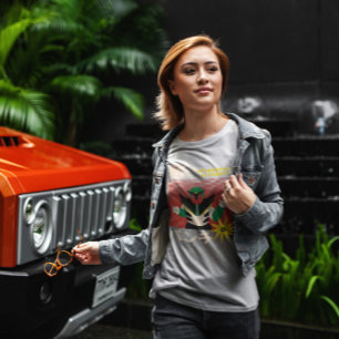 Camiseta Retro de caracteres robóticos japoneses