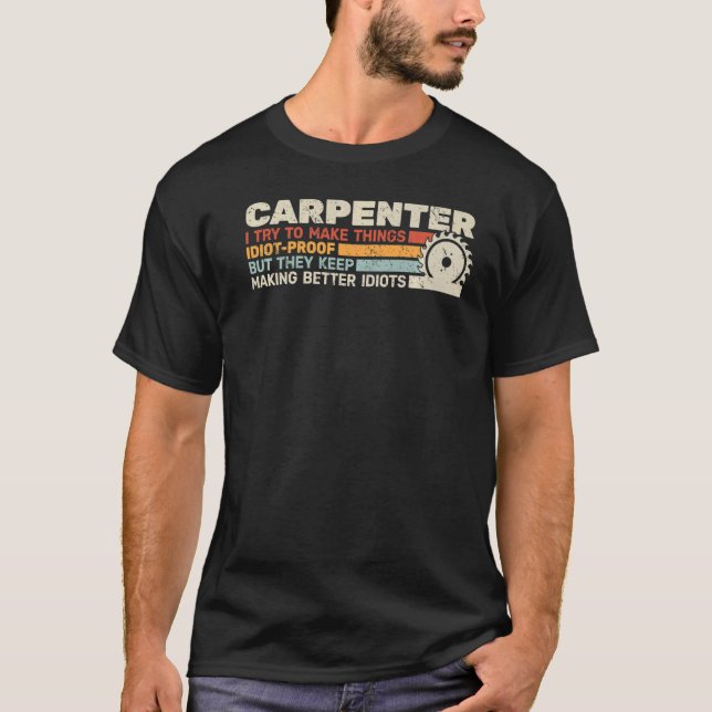 Camiseta Retro de carpintero para hombres carpintero para (Anverso)