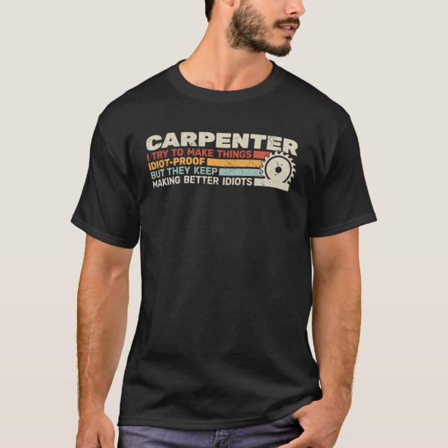 Camiseta Retro de carpintero para hombres carpintero para (Anverso)