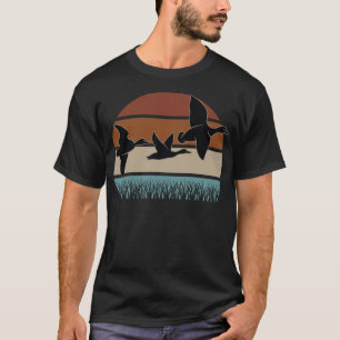 Camiseta Retro de caza de pato Sunset para laboratorio negr