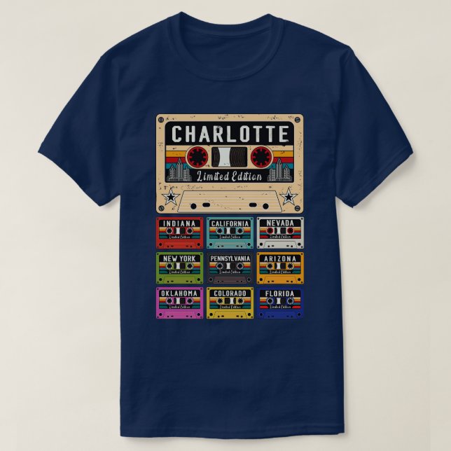 Camiseta Retro de Charlotte City (Diseño del anverso)