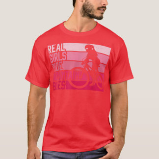 Camiseta Retro de Chica de descenso en bicicleta de montaña