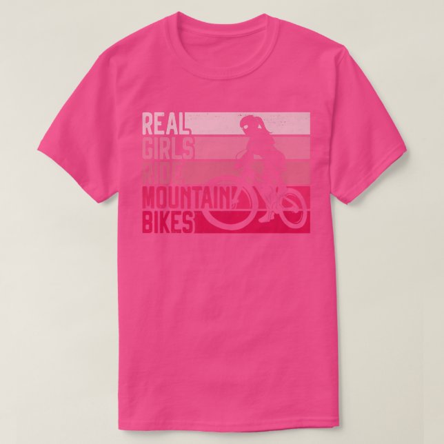 Camiseta Retro de Chica de descenso en bicicleta de montaña (Diseño del anverso)