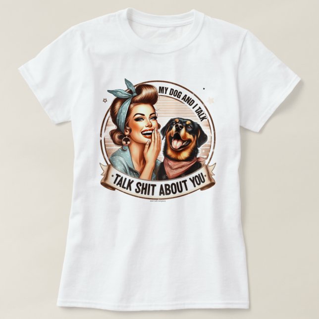 Camiseta Retro de Chica Sassy – Mi Perro y Yo (Diseño del anverso)