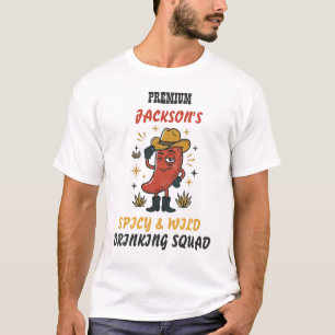 Camiseta Retro de Chili para Beber con Texto Perso
