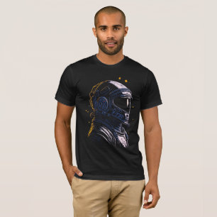 Camiseta Retro de Ciencia Ficción con Casco de Ast