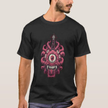 Camiseta Retro de Ciencia Ficción con Monstruo de