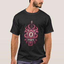 Camiseta Retro de Ciencia Ficción con Monstruo de