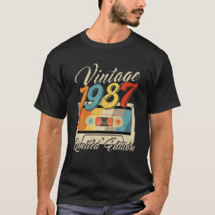 Camiseta Retro De Cinta De Cassette De 35 Años Vintage 1987