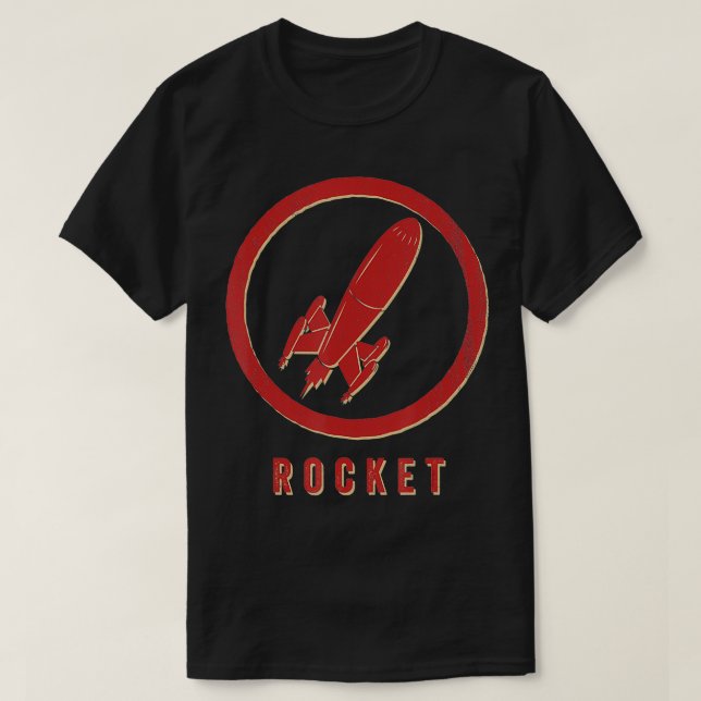 Camiseta Retro de cohete vintage (Diseño del anverso)