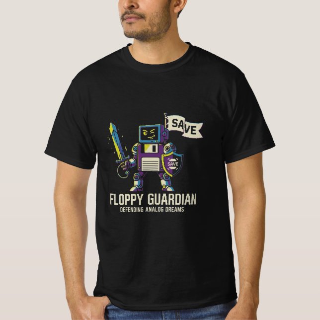 Camiseta Retro de Computadora El Guardian de Disqu (Anverso)