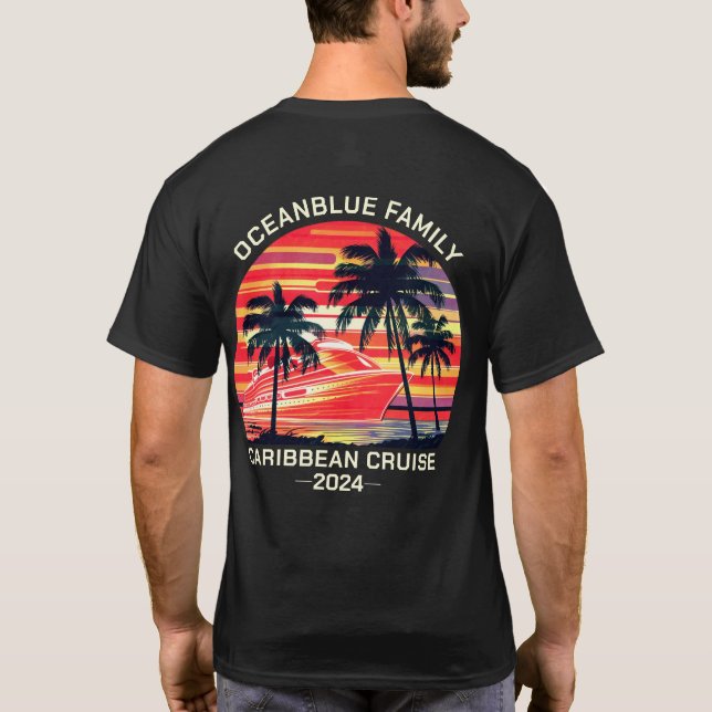 Camiseta Retro de concurrencia de vacaciones de crucero fam (Reverso)
