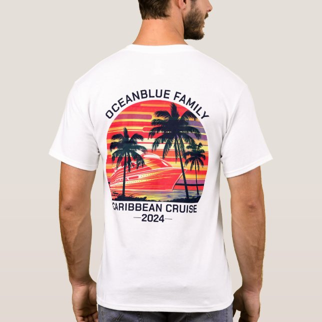 Camiseta Retro de concurrencia de vacaciones de crucero fam (Reverso)