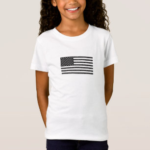 Camiseta Retro de cosecha blanca y negra de la bandera de l