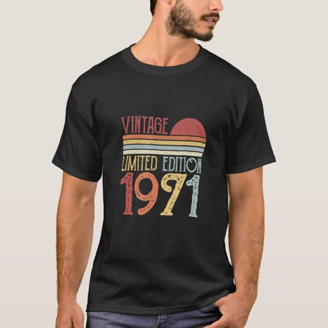 Camiseta Retro de cosecha de cumpleaños 1971 (Anverso)