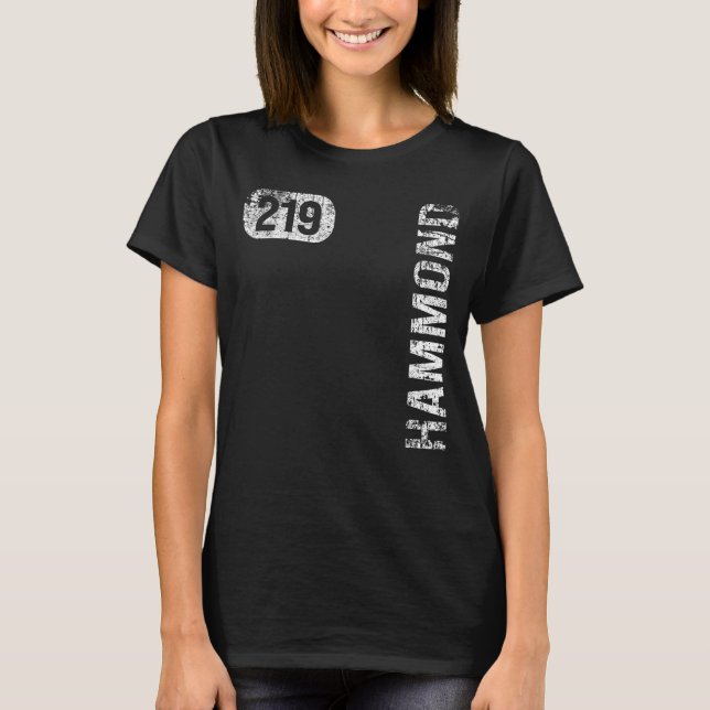 Camiseta Retro de cosecha de Hammond Indiana 219 Código de  (Anverso)