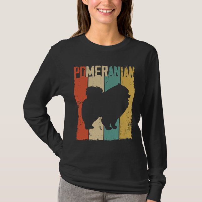 Camiseta Retro de cosecha de perros de Pomerania (Anverso)