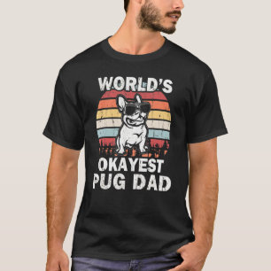 Camiseta Retro de cosecha de pug Dad de los hombres del mun