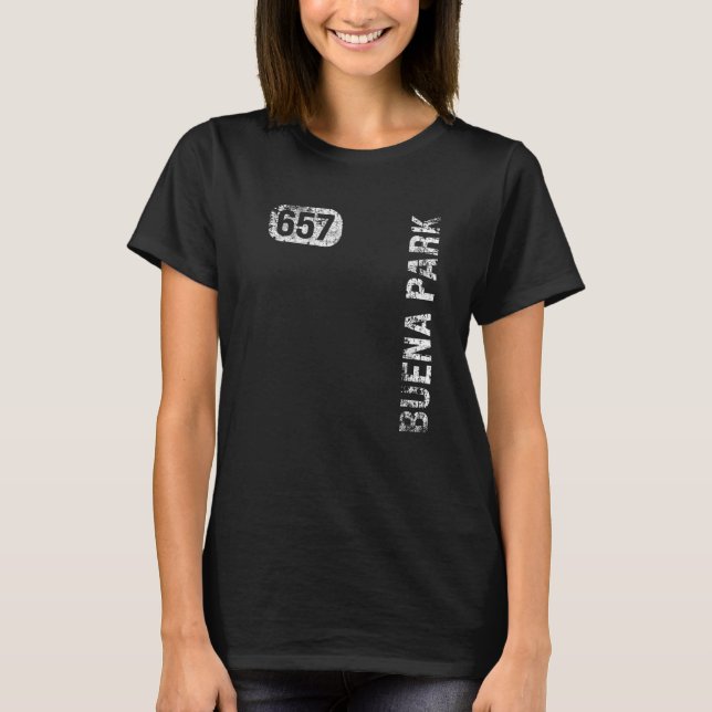 Camiseta Retro de cosecha del código de área de Buena Park  (Anverso)