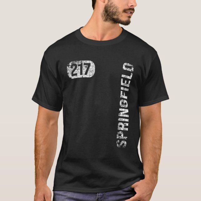 Camiseta Retro de cosecha del código de área de Springfield (Anverso)