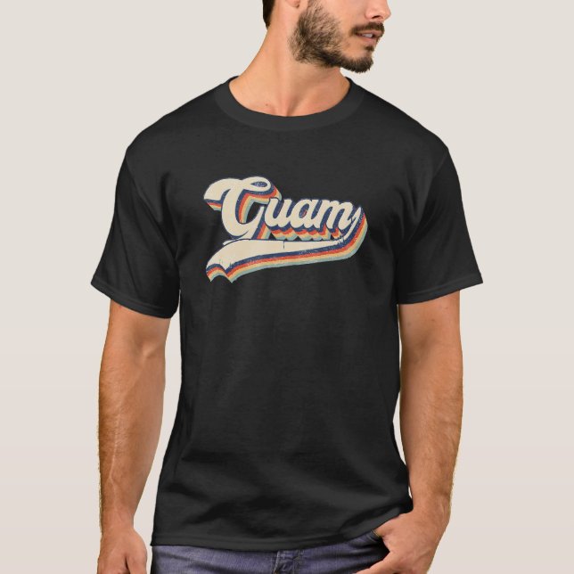 Camiseta Retro de cosecha estatal Guam Hombres Mujeres Papá (Anverso)