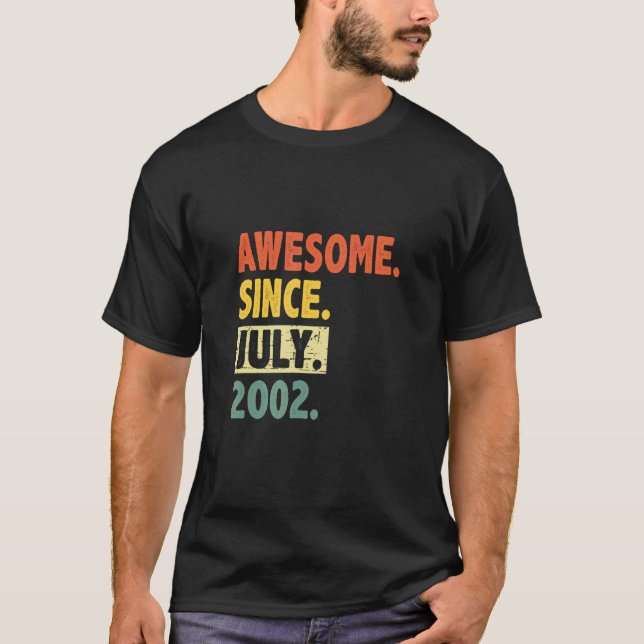 Camiseta Retro de cumpleaños 20 años asombroso desde julio (Anverso)