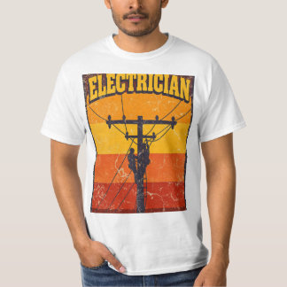 Camiseta Retro de Electricista Liniero Puesta de S