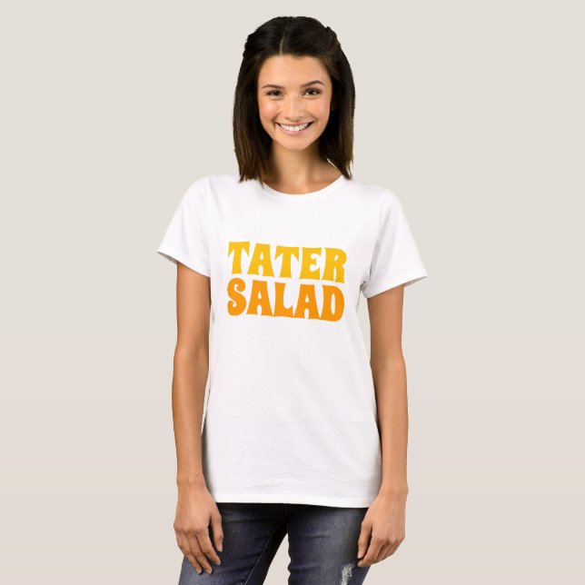 Camiseta retro de ensalada de patata para mujer (Anverso completo)