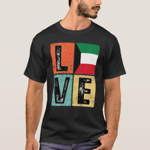 Camiseta Retro de época me encanta la bandera de Kuwait par