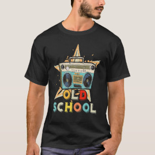 Camiseta Retro de escuela antigua boombox Hip Hop Music
