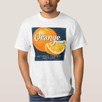 Retro de etiqueta de fruta de cosecha naranja