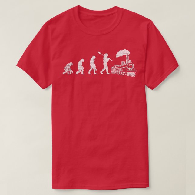 Camiseta Retro de evolución de los trenes conductores (Diseño del anverso)