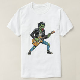 Camiseta retro de Fantasía de Terror Zombie con gu