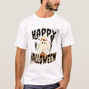 Camiseta Retro de Fantasma Happy Halloween