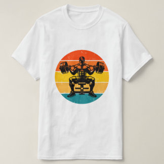 Camiseta Retro de Fisicoculturismo Puesta de Sol -