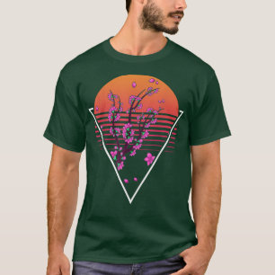 Camiseta Retro de flor japonesa Sakura Cher de vaporwave