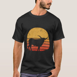 Camiseta Retro de ganado longhorn Texas Cow Herd Vintage Te
